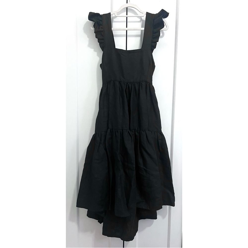 Eliza Faulkner Angelica Linen Dress in Black - Size XL - Picture 2 of 6